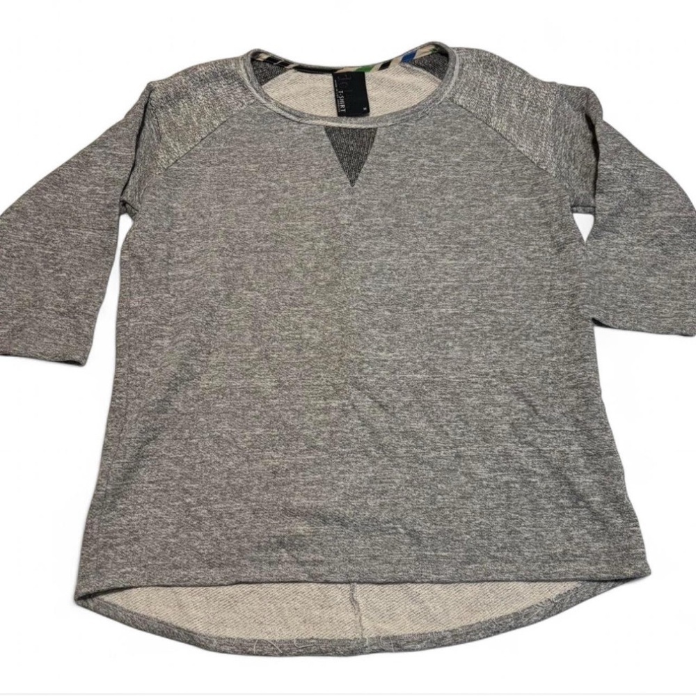 Anthropologie Dolan 3/4 Sleeve Hi Lo Sweatshirt Womens M Gray Pullover Top
